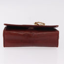 CHANEL Chain Shoulder Bag Lamb Skin Bordeaux Gold CC Auth 183375-6