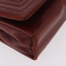 CHANEL Chain Shoulder Bag Lamb Skin Bordeaux Gold CC Auth 183375-9