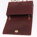 CHANEL Chain Shoulder Bag Lamb Skin Bordeaux Gold CC Auth 183375-10