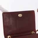 CHANEL Chain Shoulder Bag Lamb Skin Bordeaux Gold CC Auth 183375-19