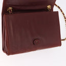 CHANEL Chain Shoulder Bag Lamb Skin Bordeaux Gold CC Auth 183375-20