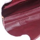 CHANEL Chain Shoulder Bag Lamb Skin Bordeaux Gold CC Auth 183375-11