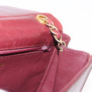 CHANEL Chain Shoulder Bag Lamb Skin Bordeaux Gold CC Auth 183375-24