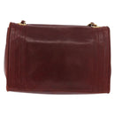 CHANEL Chain Shoulder Bag Lamb Skin Bordeaux Gold CC Auth 183375-2