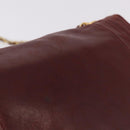 CHANEL Chain Shoulder Bag Lamb Skin Bordeaux Gold CC Auth 183375-3