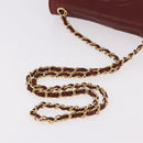 CHANEL Chain Shoulder Bag Lamb Skin Bordeaux Gold CC Auth 183375-8