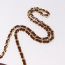 CHANEL Chain Shoulder Bag Lamb Skin Bordeaux Gold CC Auth 183375-14