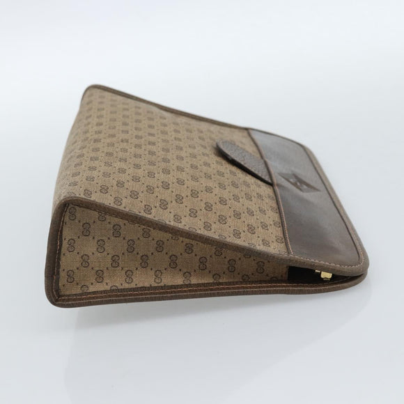 GUCCI Micro GG Supreme Clutch Bag PVC Beige Gold 67 039 5466 Auth 183376