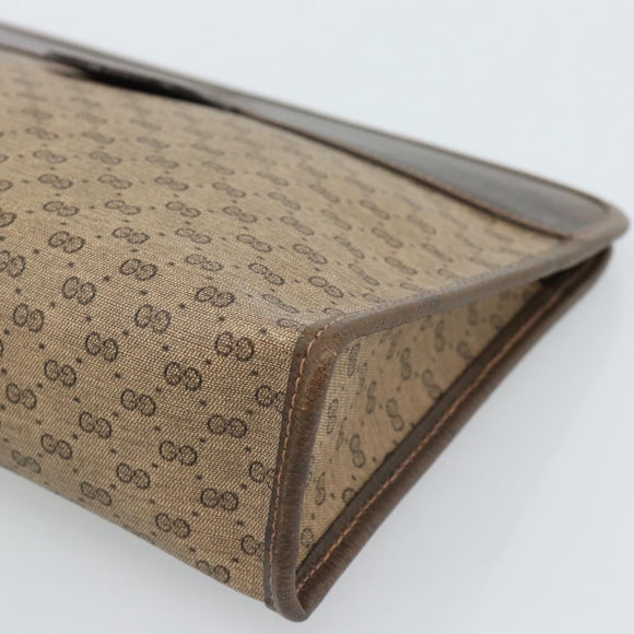 GUCCI Micro GG Supreme Clutch Bag PVC Beige Gold 67 039 5466 Auth 183376