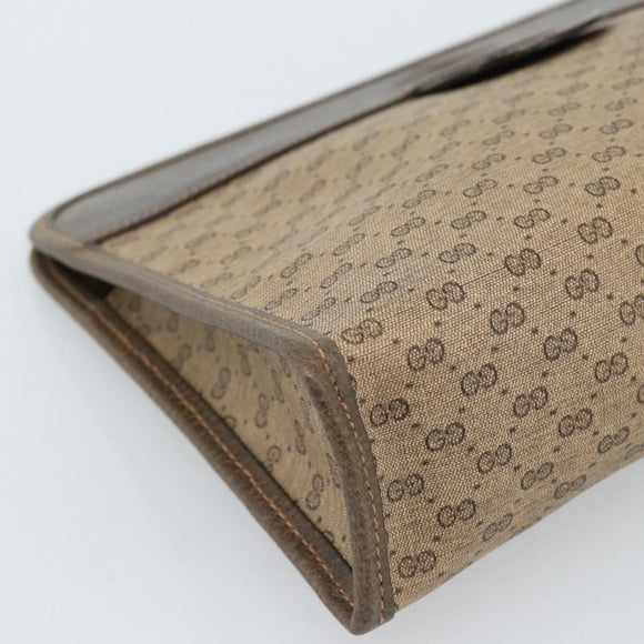 GUCCI Micro GG Supreme Clutch Bag PVC Beige Gold 67 039 5466 Auth 183376