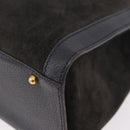 GUCCI Bamboo Tote Bag Suede Black Gold 002 2853 0260 0 Auth 183378-15