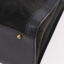 GUCCI Bamboo Tote Bag Suede Black Gold 002 2853 0260 0 Auth 183378-10