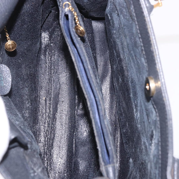 GUCCI Bamboo Tote Bag Suede Black Gold 002 2853 0260 0 Auth 183378