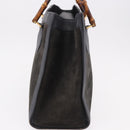 GUCCI Bamboo Tote Bag Suede Black Gold 002 2853 0260 0 Auth 183378-4