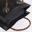 GUCCI Bamboo Tote Bag Suede Black Gold 002 2853 0260 0 Auth 183378-7