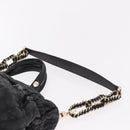 Christian Dior Lady Dior Handtasche Leder 2-Wege Schwarz Gold Auth 183380-15
