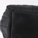 Christian Dior Lady Dior Hand Bag Leather 2way Black Gold Auth 183380-7
