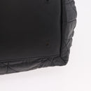 Christian Dior Lady Dior Hand Bag Leather 2way Black Gold Auth 183380-17