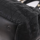 Christian Dior Lady Dior Handtasche Leder 2-Wege Schwarz Gold Auth 183380-21