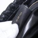 Christian Dior Lady Dior Hand Bag Leather 2way Black Gold Auth 183380-12