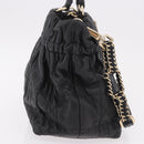 Christian Dior Lady Dior Handtasche Leder 2-Wege Schwarz Gold Auth 183380-4