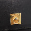 CELINE Hand Bag Leather Black Gold Auth 183388A-17