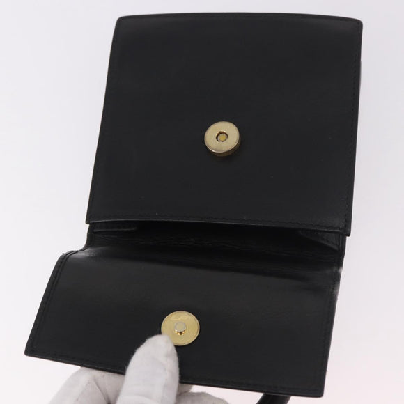 CELINE Hand Bag Leather Black Gold Auth 183388A