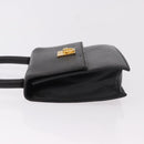 CELINE Hand Bag Leather Black Gold Auth 183388A-4