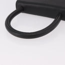 CELINE Hand Bag Leather Black Gold Auth 183388A-7