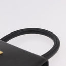 CELINE Hand Bag Leather Black Gold Auth 183388A-8