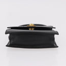 CELINE Hand Bag Leather Black Gold Auth 183388A-5