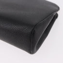 CHANEL Pouch Caviar Skin Black Gold CC Auth 183391-16