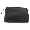 CHANEL Pouch Caviar Skin Black Gold CC Auth 183391-2