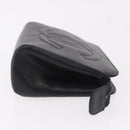 CHANEL Pouch Caviar Skin Black Gold CC Auth 183391-3
