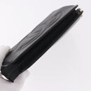 CHANEL Pouch Caviar Skin Black Gold CC Auth 183391-5