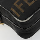 FENDI Shoulder Bag Canvas Black Gold Auth 183392-15
