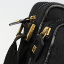 FENDI Shoulder Bag Canvas Black Gold Auth 183392-9