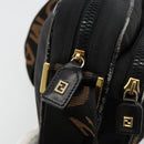 FENDI Shoulder Bag Canvas Black Gold Auth 183392-10