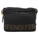 FENDI Shoulder Bag Canvas Black Gold Auth 183392-13