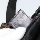 FENDI Shoulder Bag Canvas Black Gold Auth 183392-12