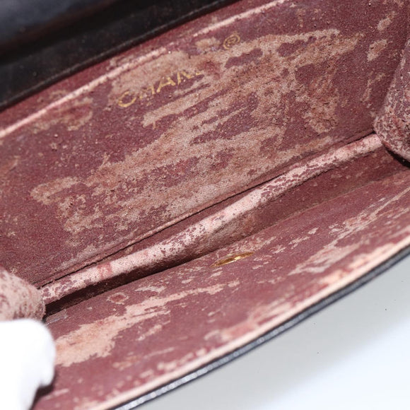 CHANEL Matelasse Chain Shoulder Bag Lamb Skin Black Gold CC Auth 183393
