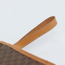 CELINE Macadam Canvas Clutch Bag PVC Leather Brown Gold Auth 183398A-8