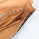 CELINE Macadam Canvas Clutch Bag PVC Leather Brown Gold Auth 183398A-19