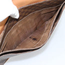 CELINE Macadam Canvas Clutch Bag PVC Leather Brown Gold Auth 183398A-10
