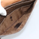 CELINE Macadam Canvas Clutch Bag PVC Leather Brown Gold Auth 183398A-11