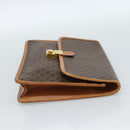 CELINE Macadam Canvas Clutch Bag PVC Leather Brown Gold Auth 183398A-3