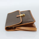 CELINE Macadam Canvas Clutch Bag PVC Leather Brown Gold Auth 183398A-4