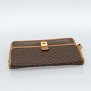 CELINE Macadam Canvas Clutch Bag PVC Leather Brown Gold Auth 183398A-5