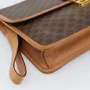 CELINE Macadam Canvas Clutch Bag PVC Leather Brown Gold Auth 183398A-14