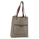 GUCCI GG Supreme Web Sherry Line Tote Bag PVC Beige Red 39 02 003 Auth 183400-1